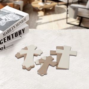 Trống gỗ cutouts chưa hoàn thành chéo hình miếng gỗ cho nhà phòng khách decorm khắc chéo phục sinh trang trí - Product Image 4