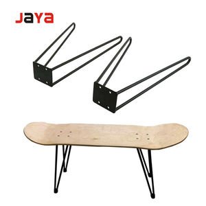 Pieds de table de skateboard JAYA DIY, en métal noir satiné, style épingle à cheveux, meubles en fer noir - Product Image 3