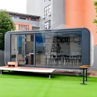 Cabane préfabriquée en conteneur, maisonnette, bungalow, mini-cabane en forme de pomme, maison modulaire préfabriquée, chambre capsule, hôtel, complexe hôtelier