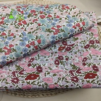 Tissu Popeline Imprimé 100 % Coton Respirant et Doux à Motif Floral, Confectionné sur Mesure pour Robes, Chemises et Vêtements