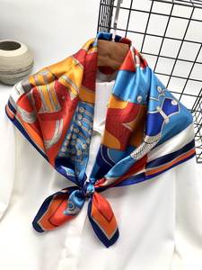 Novedad de verano para mujer, estilo <span class=keywords><strong>Dogtooth</strong></span>, 90x90cm, bufanda cuadrada de seda, bufandas tradicionales para protección del cuello, chales franceses - Product Image 4