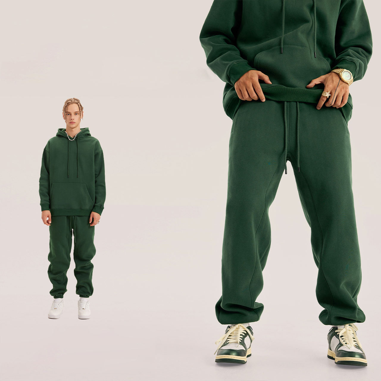 กางเกงขายาวสีเขียวเข้ม