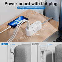 Multiprise anti-surtension PUJIMAX standard US avec 6 prises CA et ports de charge rapide USB Type-C, rallonge de voyage portable