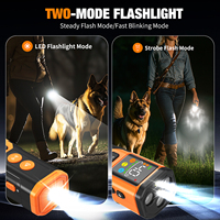 Dispositif anti-chien ultrasonique portatif 3X, 1800 mAh, portée de 23 pieds, 4 modes de fonctionnement, 5 niveaux réglables, répulsif pour chiens avec lampe torche