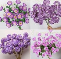 Fleur artificielle artisanale MSH Purple pour la décoration de bureau, fleur artificielle pour la décoration de la maison