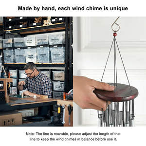 Grand carillon à vent rectangulaire de luxe en métal à 27 tubes, cloches de chapelle, décoration extérieure pour <span class=keywords><strong>jardin</strong></span> et maison - Product Image 6