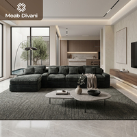Ensemble de canapés modulaires d'angle en chenille de luxe italienne pour salon, canapé en tissu velours de luxe
