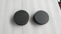 Dessous de verre rond en ardoise noire