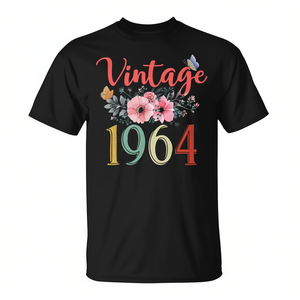 T-shirt vintage à fleurs de 1964, cadeau de 60e anniversaire pour femmes et hommes - Product Image 2