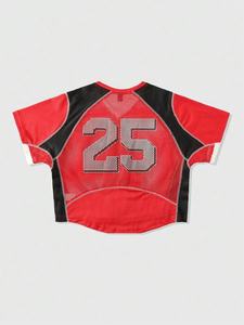 T-Shirt Sportiva Estiva da Uomo con Scollo a V, Inserti in Rete, Stampa Lettering, Traspirante e ad Asciugatura Rapida, Logo Personalizzabile - Product Image 2