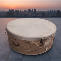 Piscine Spa Gonflable Chauffante à Bulles, Baignoire à Eau Chaude Portable pour la Maison et les Activités Extérieures