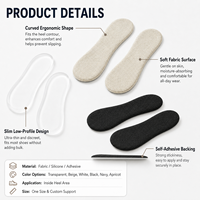 Coussinets de maintien de talon ultra-fins ergonomiques auto-adhésifs 6 couleurs (marine, abricot) pour baskets, mocassins, ballerines, talons OEM