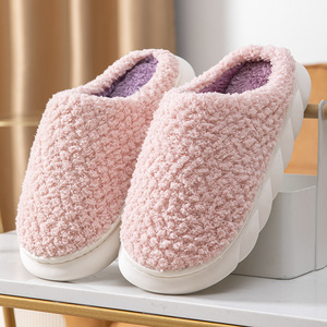 Pantofole invernali calde con plateau <span class=keywords><strong>donna</strong></span> uomo coppie al coperto scarpe pelose casa antiscivolo peluche spessa suola morbida <span class=keywords><strong>calzature</strong></span> Comfort per la casa - Product Image 2