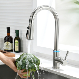 Capteur intelligent contrôle tactile robinets de <span class=keywords><strong>cuisine</strong></span> contrôle de la température 3 couleurs lumière LED Rotation de 360 degrés robinet d'<span class=keywords><strong>évier</strong></span> de <span class=keywords><strong>cuisine</strong></span> - Product Image 2