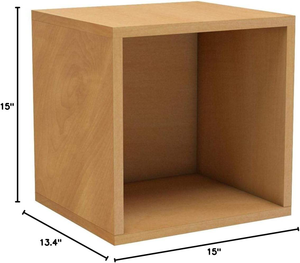 Exhibidor de Madera Natural, <span class=keywords><strong>Caja</strong></span> de Almacenamiento Modular Multifuncional para Colección de Vinilos, CDs y Revistas, Exhibición Ecológica - Product Image 3