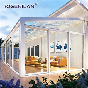 Véranda autoportante de style américain Rogenilan, imperméable, en aluminium à rupture de pont thermique, avec verre préfabriqué, pour 4 saisons - Product Image 4