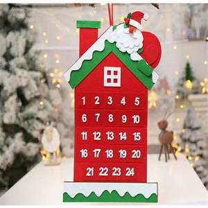 Calendario de Adviento Navideño de Fieltro con Diseño de Árbol de Navidad, Moderno, Ecológico, Personalizado, 60x43cm, Oferta - Product Image 3