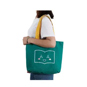 Soft weave cotton Colored Economy green canvas Tote bag Wholesale shopping hand bag gold supplier