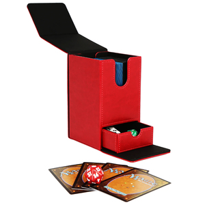 Custom Leather Collection Box Storage TCG Game Card Leather Mtg Deck Box Business Card Box Magnetic Card Case