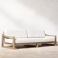Ensemble de meubles de jardin en teck modernes de luxe canapé de terrasse extérieur imperméable pour hôtel salon chambre parc appartement Hall