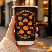 Tasse à café à double paroi Halloween, personnalisée, motif pomme caramel, en kraft, isolée, qualité supérieure, fourniture pour café