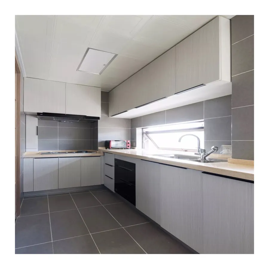 Cam kapi Panel yeni modüler mutfak mobilyası fabrika doğrudan modüler montajı hazır sıcak satış Modern mutfak dolabı