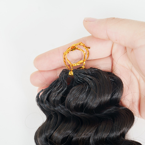 Wave And Curly Feathering Crochet Human Hair Braids Extension Crochet Loop <b>Ring</b> Hair Bundle No Weft Brazilian Remy Hair Vendor - Product Image 4