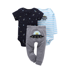 Vêtements pour bébés en gros : Ensemble 3 pièces 100 % coton, comprenant des bodys et un pantalon, pour nouveau-nés - Product Image 2