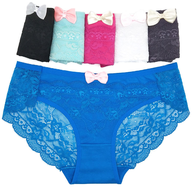 Wholesale Comfortable Soft Lace Cotton Panties Women's Transparent Ladies Lingerie Underwear