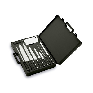 9-Piece <b>Knife</b> <b>Set</b> With Case Stainless Steel Blades Plastic Handles For Kitchen Use - Product Image 1