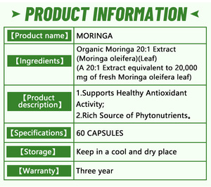 Cápsulas de Moringa Wins Town, Apoyo Inmunológico, Mejor Precio, Cápsulas de Hoja de Moringa, Suplemento de Cápsulas de Moringa - Product Image 6