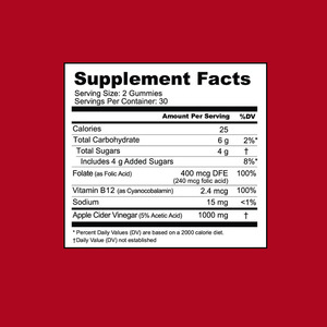 Manufacturer Direct Apple Cider <b>Vinegar</b> Gummies for Healthy Metabolism with Folic Acid & B12 <b>Vinegar</b> Supplement - Product Image 2