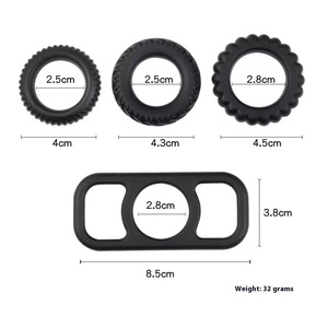 Ensemble d'anneaux de pénis filetés en silicone longue durée pour hommes produits de couple réglables à quatre délais pour la rétention de sperme - Product Image 4