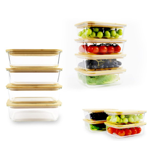 Portable High Borosilicate Glass Leak-Proof Microwave Safe <b>Lunch</b> Food Storage Container Tempered Glass Lid Silicone Seal Valve - Product Image 4