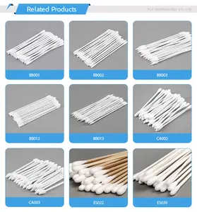 Double Shape Head Paper Stem Lens Cleaning Industrial Cotton Swab Huby 340 Lint Free Cleanroom Fibre Optic Swab