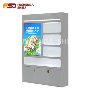 Hot bán phong cách bán lẻ kính hiển thị tủ Tóc Giả hiển thị Showcase với ánh sáng LED hiển thị mỹ phẩm trường hợp - Product Image 4