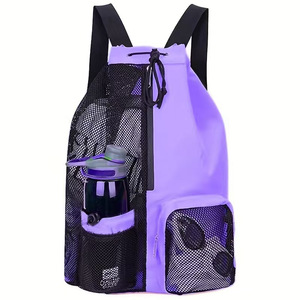 Yu Qiao Mesh <b>Drawstring</b> <b>Backpack</b> Outdoor Sports Fitness Bag With Water Bottle Pockets For Men Women Teens - Product Image 4