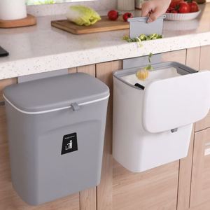 Poubelle murale en plastique pour cuisine, poubelle murale avec couvercle - Product Image 1