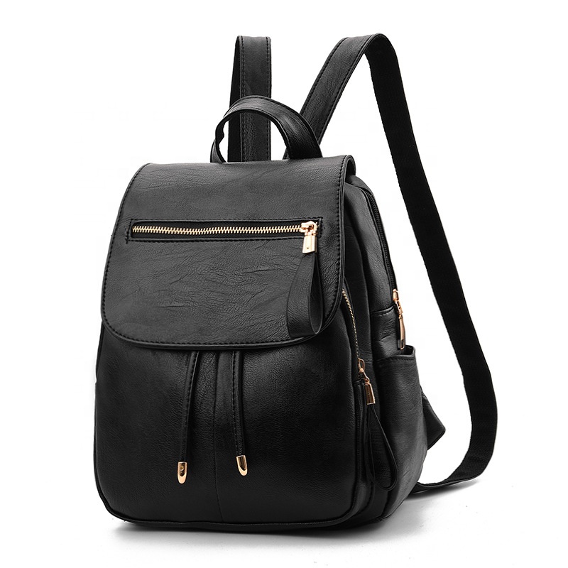 black pu leather school backpack Men's Waterproof Laptop Our waterproof purpose synthetic leather shoulder bag has a stylish design and a large capacity Leather Black School Bags For
