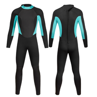 DIVESTAR Wetsuit Selam Neoprena 3mm Anti Air dengan Logo Depan Custom, Ritsleting Belakang, Full Unisex, Pabrik OEM