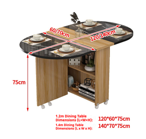Tavolo da Pranzo Pieghevole in Vetro Postmoderno, Estensibile, Multifunzionale, Telescopico, Semplice, per Ristoranti e Piccoli Appartamenti - Product Image 6