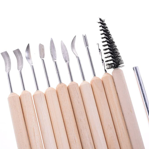 Set di strumenti professionali <span class=keywords><strong>per</strong></span> scultura da 11 pezzi strumenti in ceramica con manici in <span class=keywords><strong>legno</strong></span> fai-da-te - Product Image 6