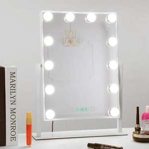 Espejo de Maquillaje con Pantalla Táctil, Espejo de Vanidad con LED de Brillo Ajustable, Espejo Cosmético de Escritorio Recargable por USB - Product Image 5