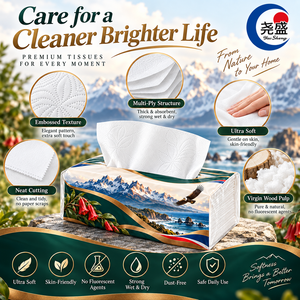 Papel Tisú Facial para Decoración del Hogar, Diseño de Viñedo de Montaña de <span class=keywords><strong>Chile</strong></span>, Papel Tisú Facial Suave en Relieve de 3 Capas - Product Image 5