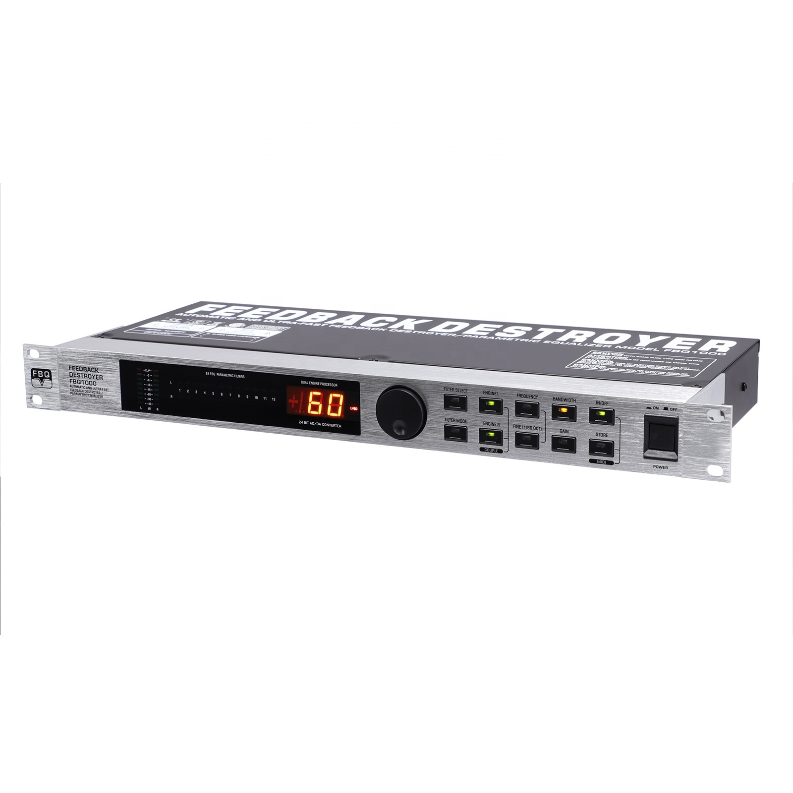 FBQ1000 Professional Audio Feedback Suppressor - 24 Filters