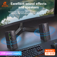 RGB Oyun Bilgisayarı Hoparlörleri USB Güçlü Plastik Masaüstü Stereo Hi-Fi Surround Ses LED Işıklı Tak ve Çalıştır PC/Laptop 5-10W