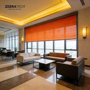 Persianas Verticales Eléctricas Automáticas con Sistema de Cremallera, Motor Solar Integrado, Tela Impermeable Moderna con Certificación NFPA 701 - Product Image 1