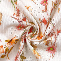 Tissu en dentelle suisse à imprimé réactif 100 coton, broderie de vêtements, feuilles, fleurs, voile, vente au détail