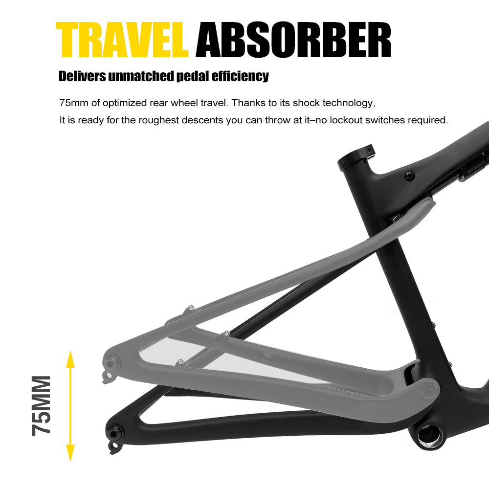 Cadre VTT Carbone AIRWOLF Hardtail 29" - Ultra Léger 1050g, Standard Boost, UDH