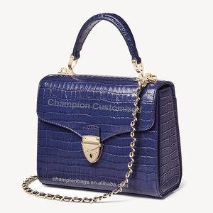 Sacoche à poignée supérieure en cuir végan croco avec logo personnalisé, sacoche classique pour femmes, sac à main à bandoulière pour femmes - Product Image 3
